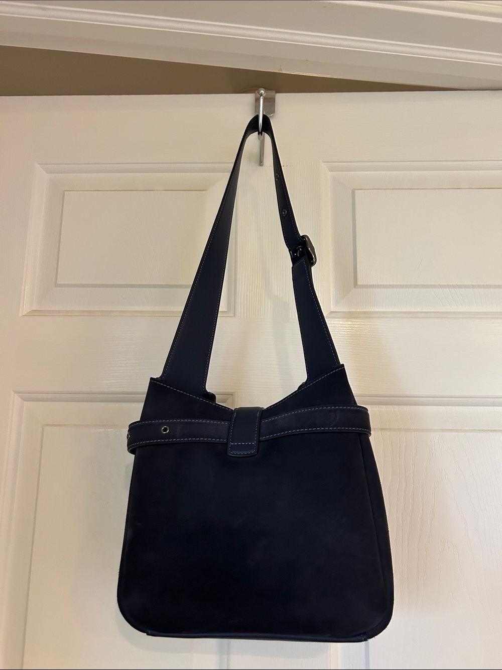 Coach Navy Suede Hadley - Picture 2 of 10